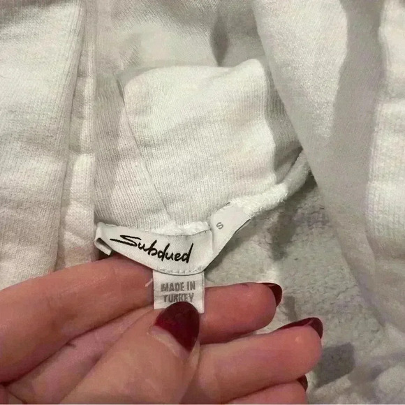 Subdued Full Zip White Hoodie - Picture 5 of 5